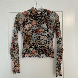 Promesa Floral Long Sleeve Mesh Top